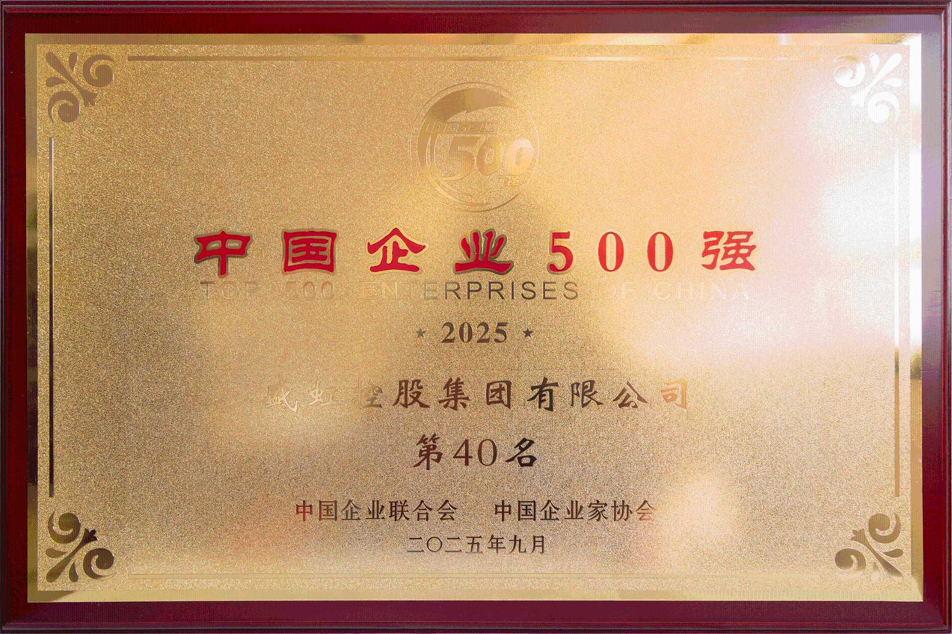 中国企业500强第40名